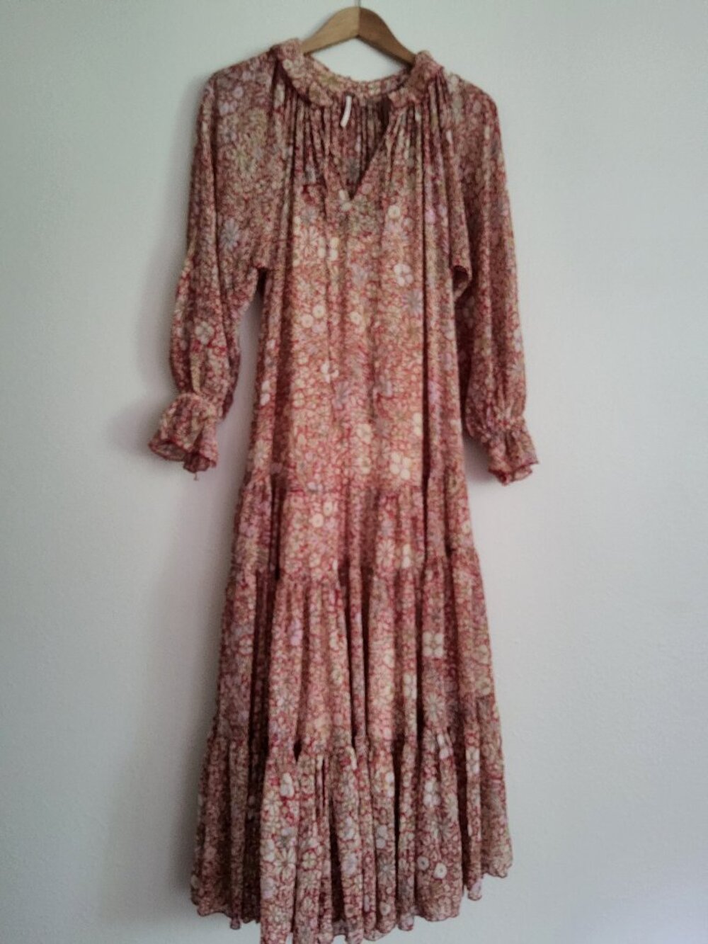 NEW Free People Feeling Groovy Flowy Floral Boho Maxi Dress  + Sip Dress Size XS
